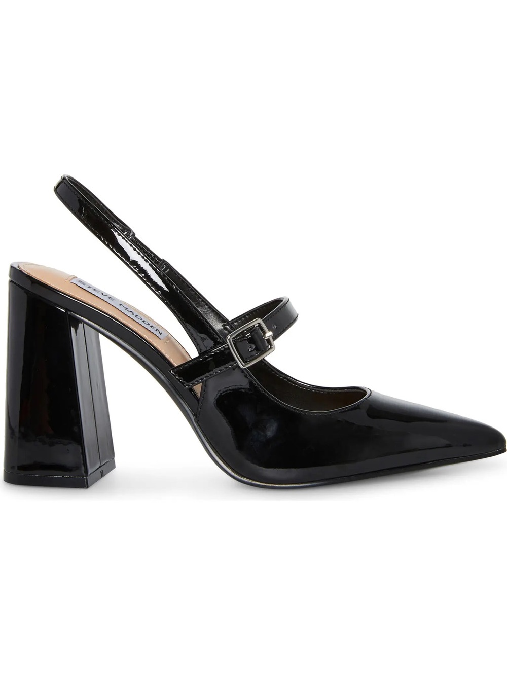 Steve Madden Maegen Patent Mary Jane Slingback Heels in black